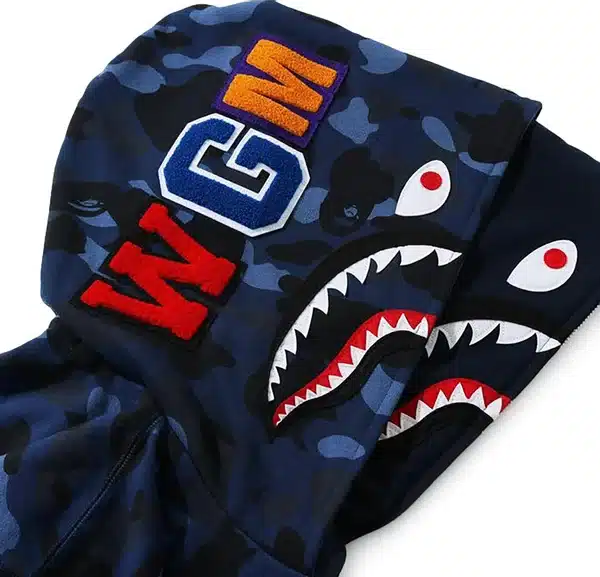 Color Camo Shark Double Hood Hoodie、mysite、Cacoeks
