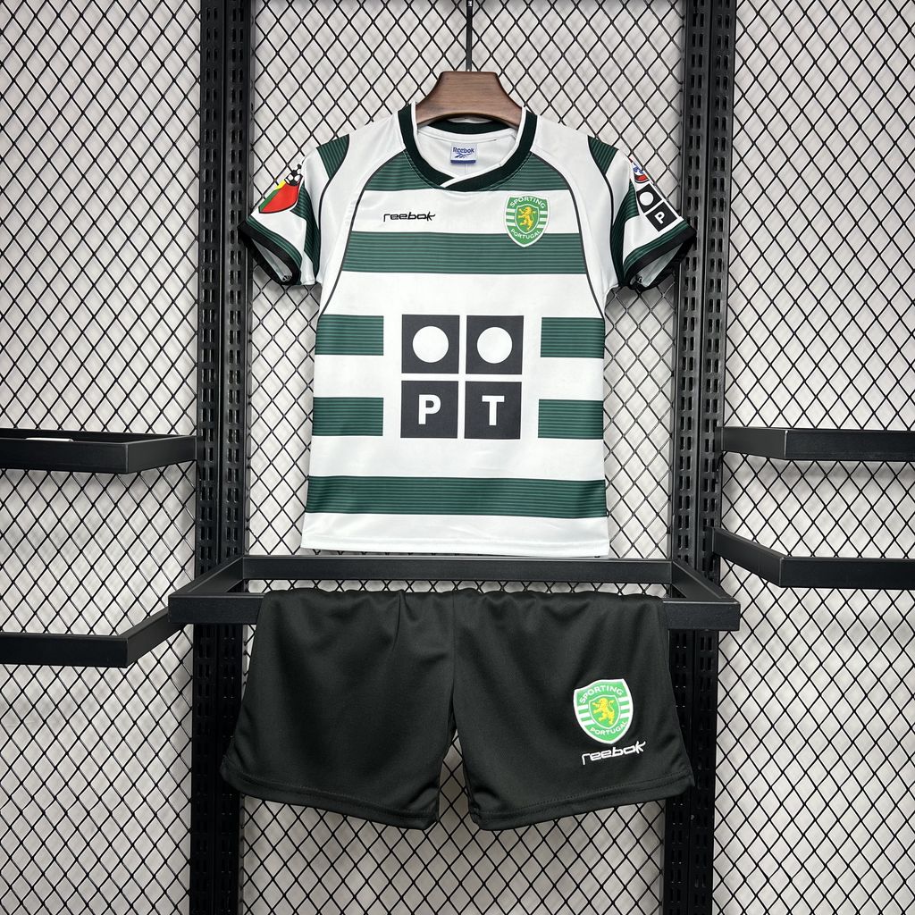 ManixJersey.com | Retro Sporting CP 2001-03 Home Stadium Kids Kit -Customize Name, Number and Patch | Worldwide Shipping