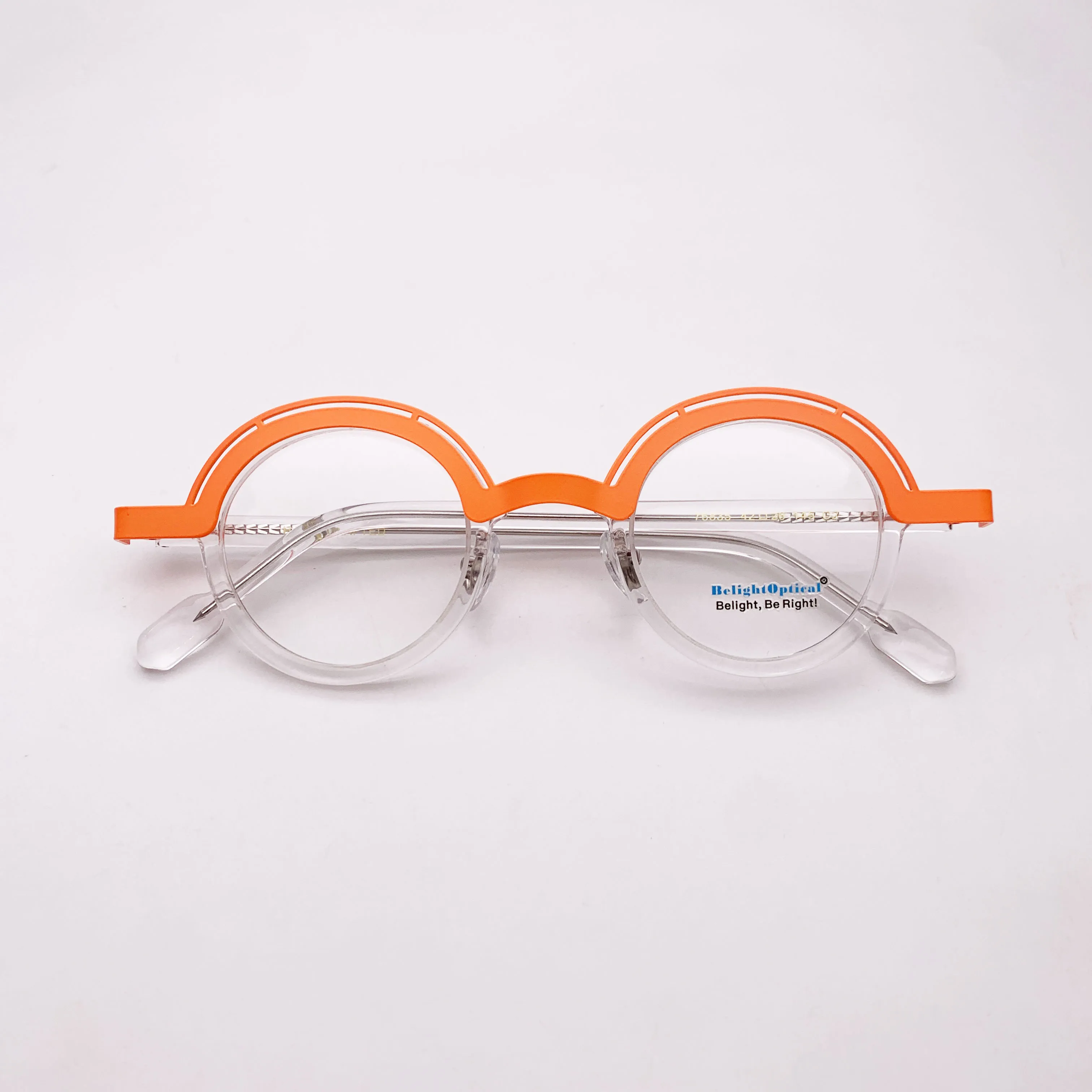 Acetate with Metal Colorful Vintage Combine Color Shape Optical Glasses Spectacle Frame Prescritpion Lens Women Style 76835