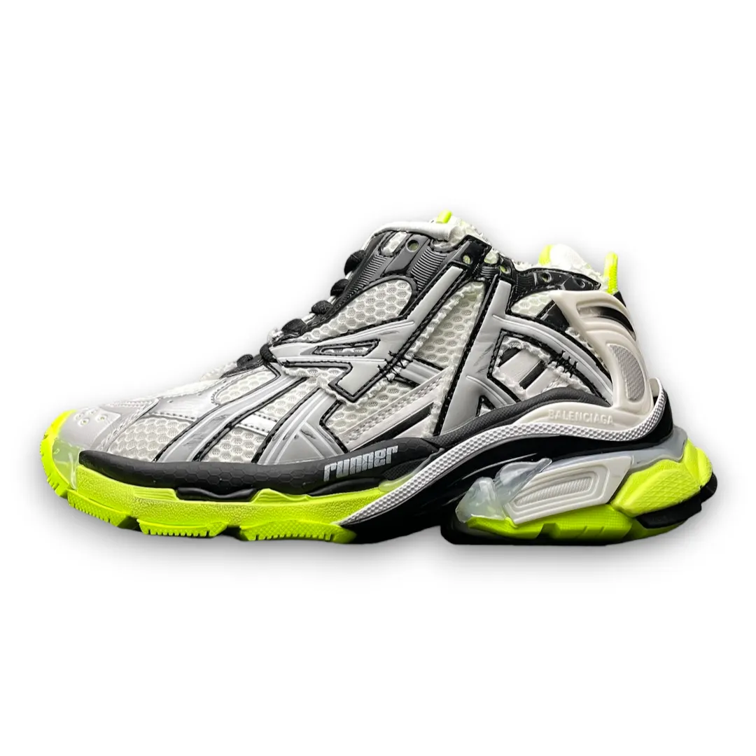 Balenciaga Runner Trainer In White Black Fluo Yellow、mysite、Cacoeks