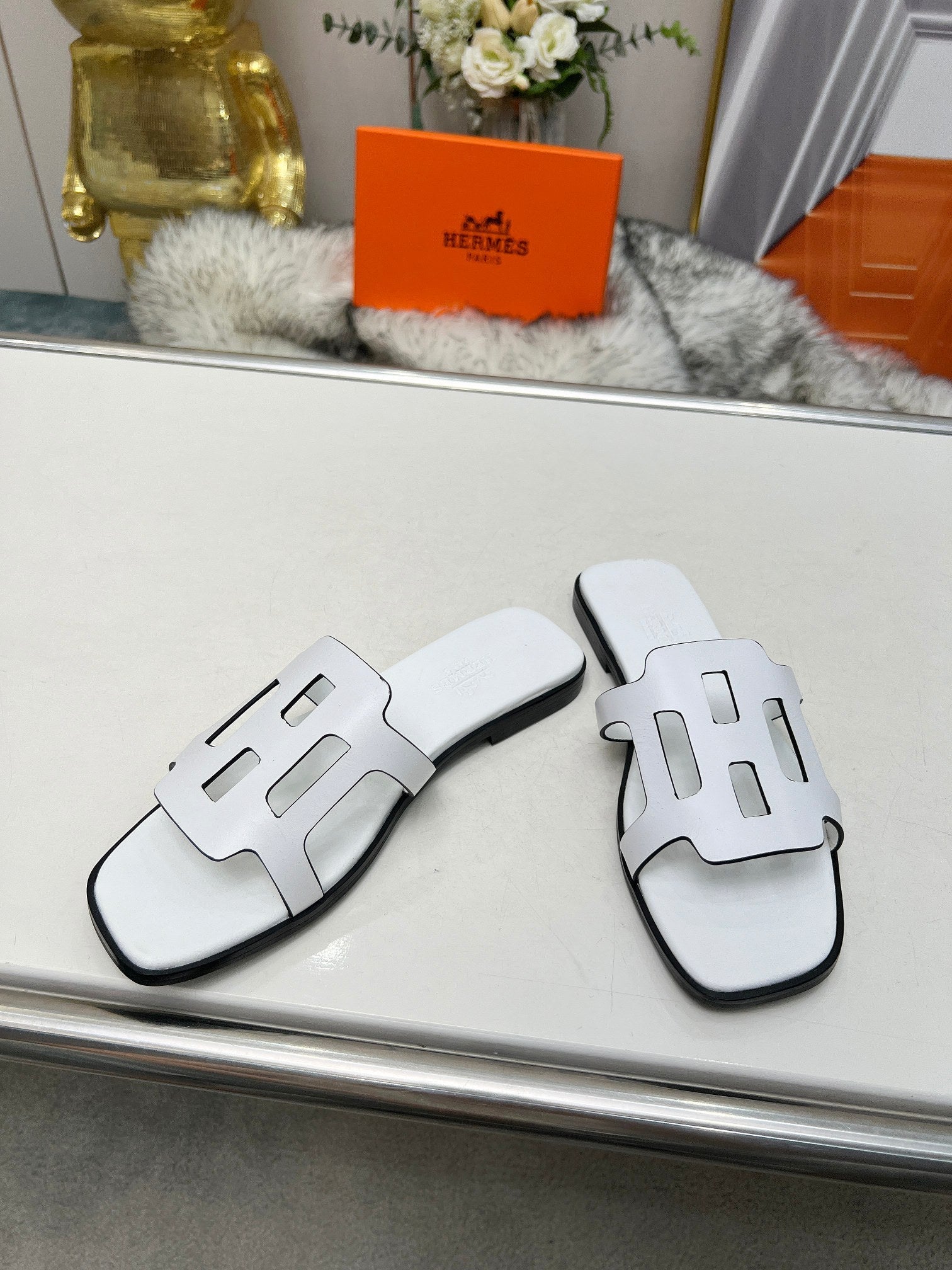 FLATFORM SANDAL WHITE CALFSKIN、mysite、Cacoeks