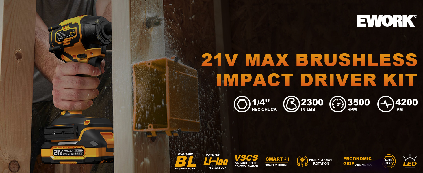 21V 1/4" Cordless Impact Driver Kit