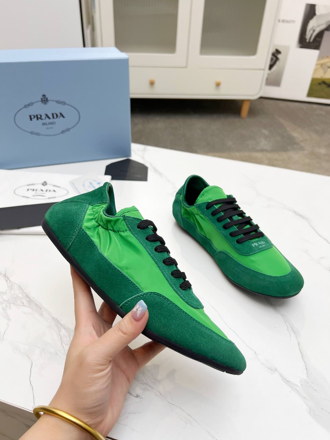 COLLAPSE SNEAKERS IN GREEN SUEDE AND NYLON、mysite、Cacoeks