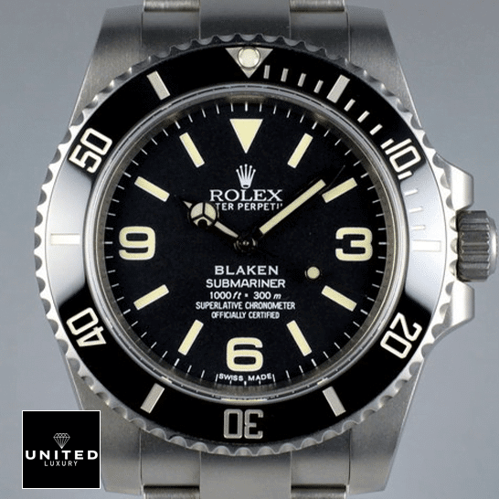 Rolex Submariner 6190 Blaken Black Dial Replica 4 Rolex Blaken Submariner 6190 Replica close view