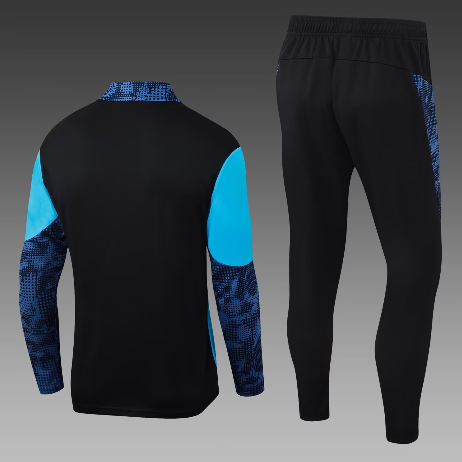 2025/2026 Olympique de Marseille Half-Pull Training Suit Blue-Black Football Jersey Set:football jersey mysite: unitedjerseyfootball 邓江浪:football