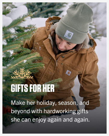 Durable Carhartt gifts she can count on—rugged comfort made to outlast every holiday.