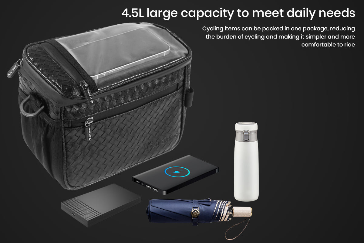 Electric Bike Handlebar Bag Bicycle Front Bag Storage Bag with Shoulder Strap、mySite、bearsvspackers