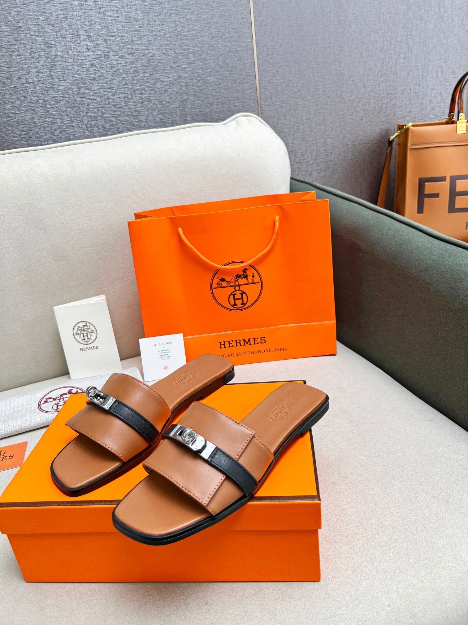 Giulia Sandal Brown Black Calfskin、mysite、Cacoeks