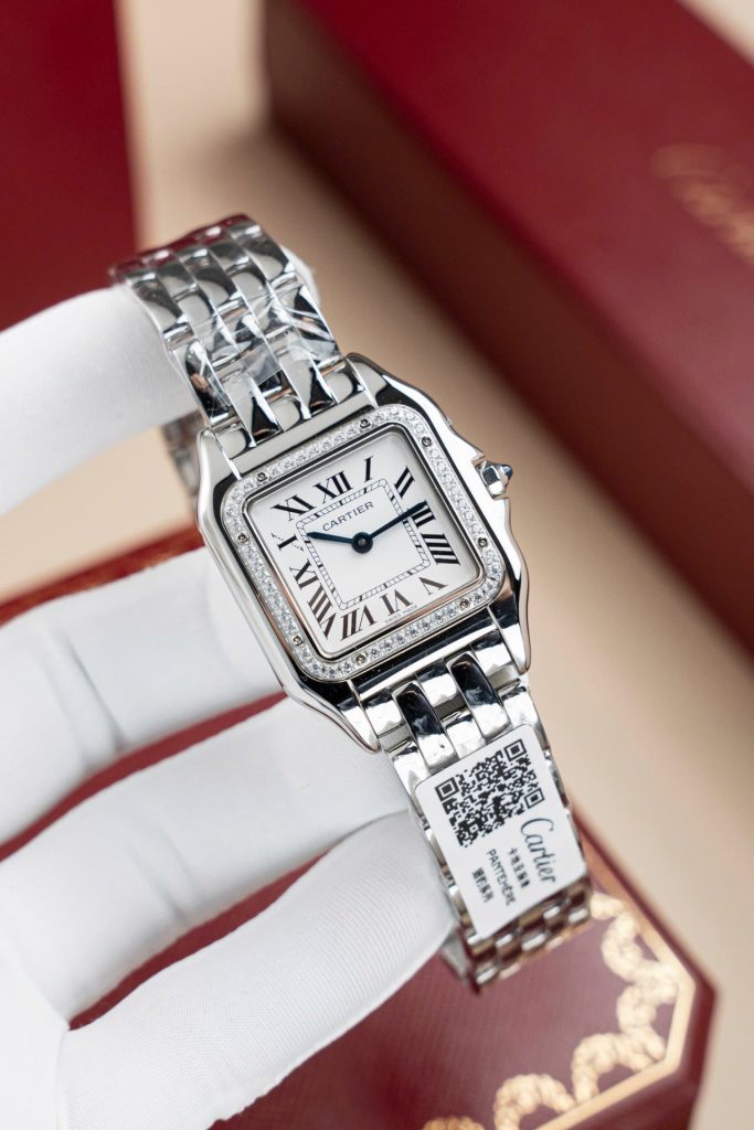 Đồng Hồ Cartier Panthere W2PN0007 Replica 11 Mặt Trắng Vành Đính Đá 27x37mm (2)
