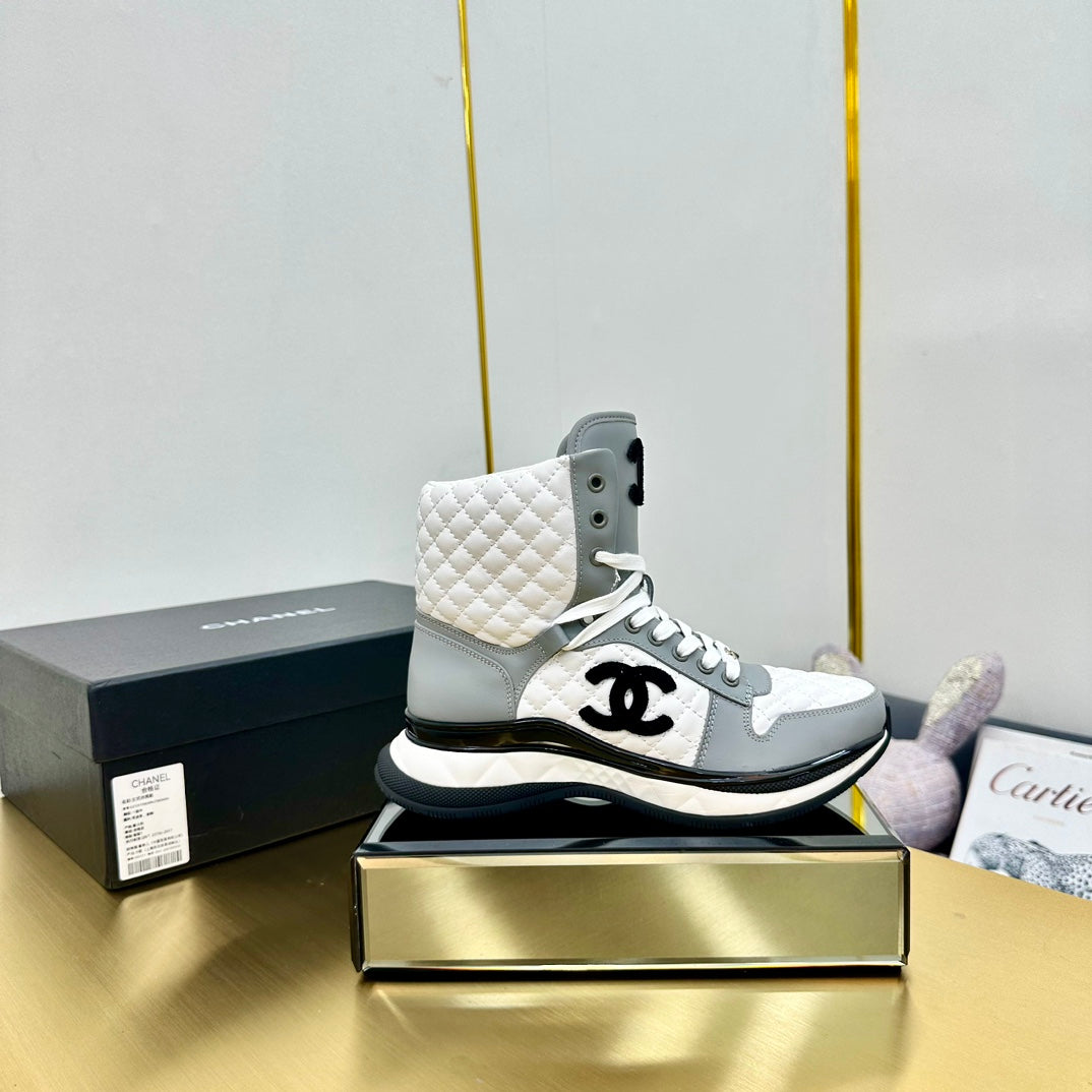 ATHLETIC SHOES IN WHITE MIX ASH GRAY CALFSKIN、mysite、Cacoeks