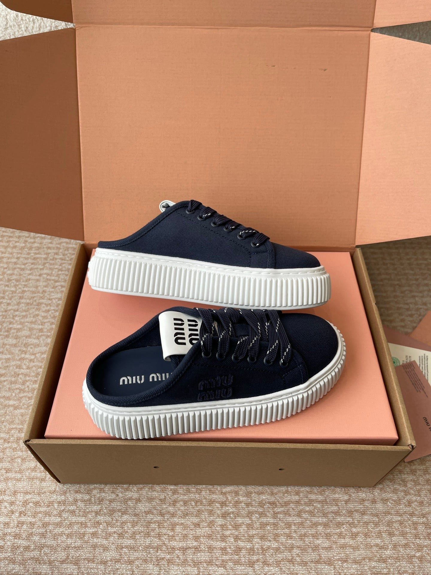 WASH SNEAKER MULES IN DARK NAVY DENIM、mysite、Cacoeks