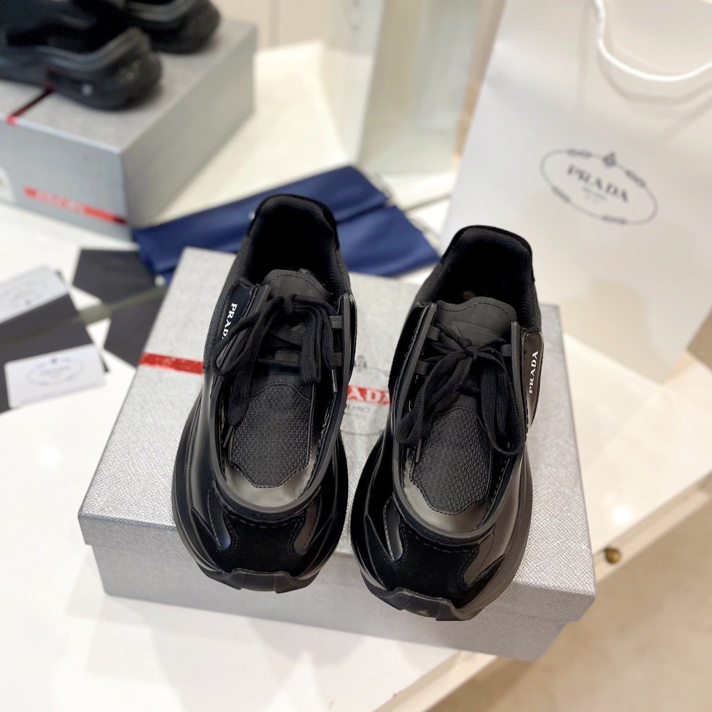 PRA SYSTEME BRUSHED SNEAKERS BLACK CALFSKIN、mysite、Cacoeks