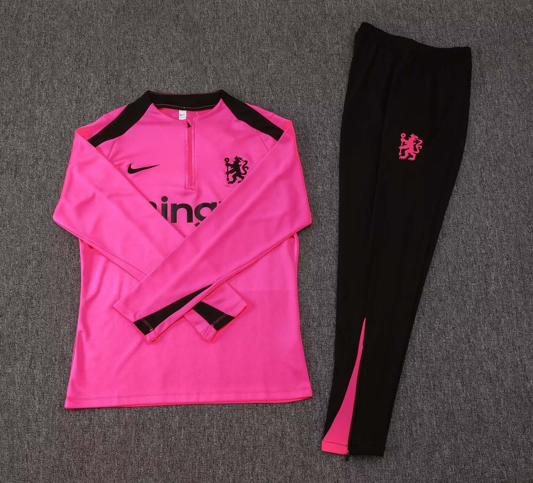 2024/2025 Chelsea Half-Pull Training Suit Pink Football Shirt 1:1 Thai Quality Set:football jersey mysite: unitedjerseyfootball 邓江浪:football
