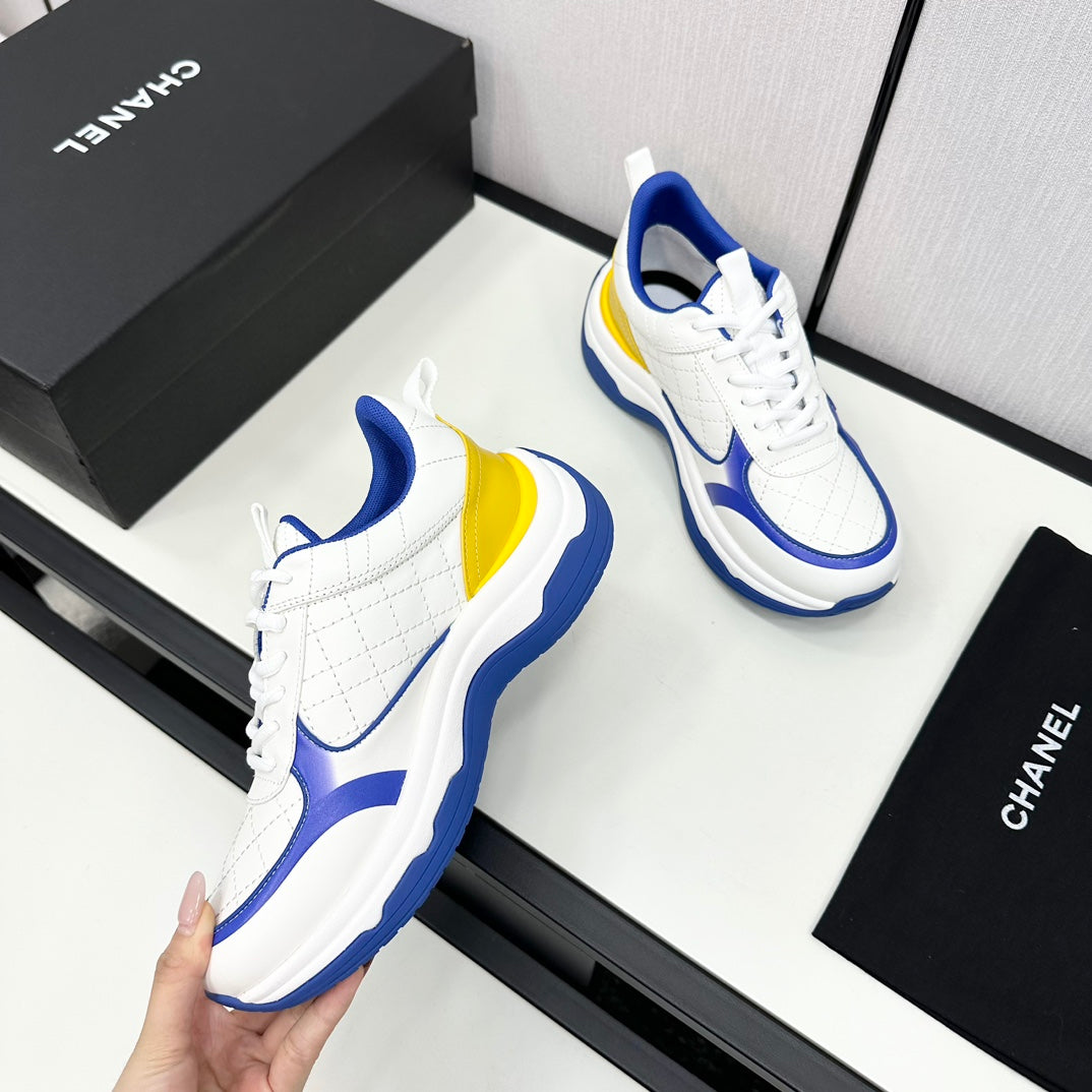 CC SNEAKER IN WHITE MIX COBALT BLUE EMBROIDERED LAMBSKIN、mysite、Cacoeks