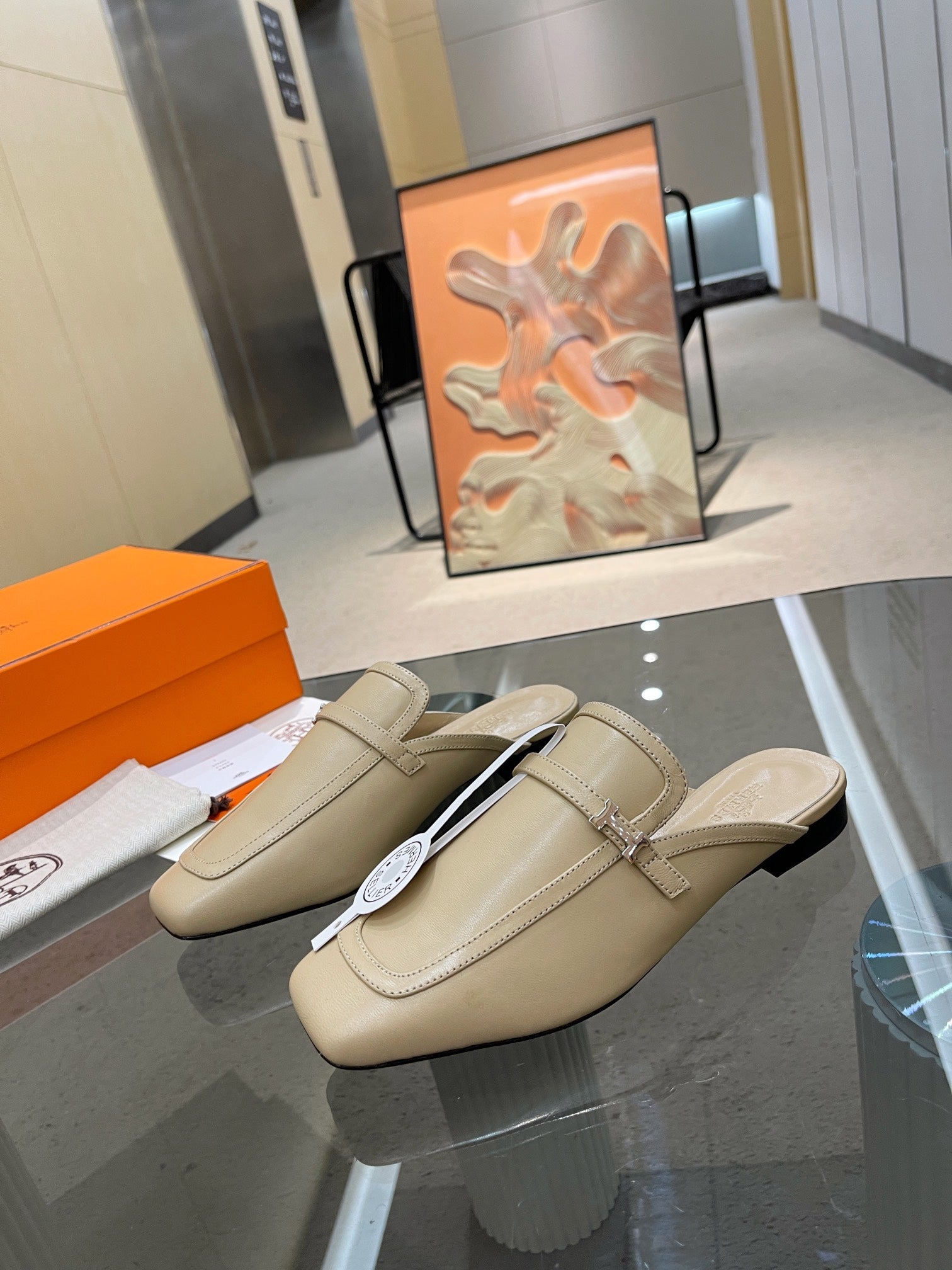 GROUPIE MULE BEIGE LAMBSKIN、mysite、Cacoeks