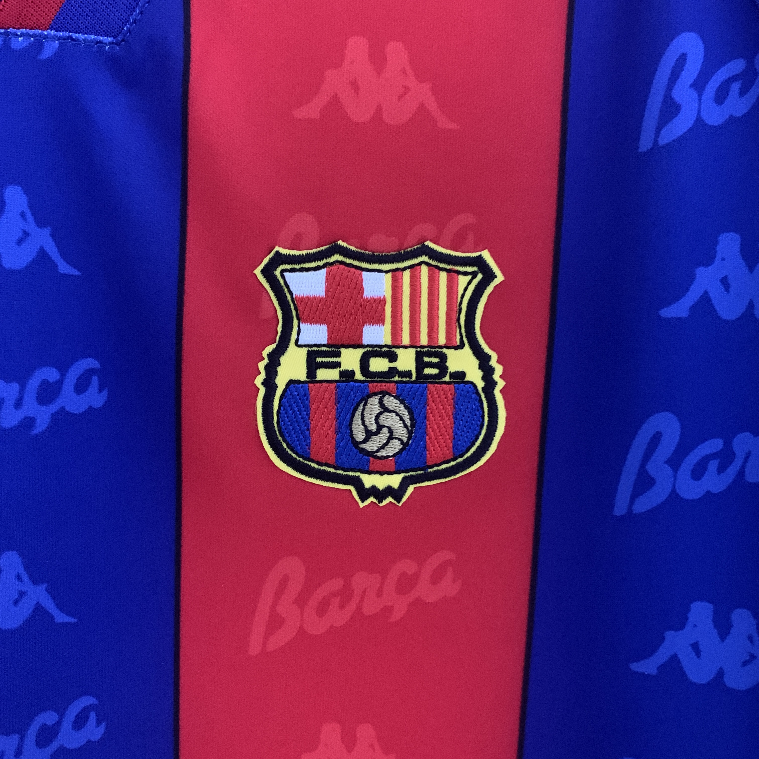 Higojerseys-Retro Barcelona 96-97 Home Stadium Long Sleeve Jersey