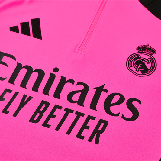 JerseysGala.com | Real Madrid 24-25 Long Sleeve Training Set - Rose Red -Customize Name, Number and Patch | Worldwide Shipping