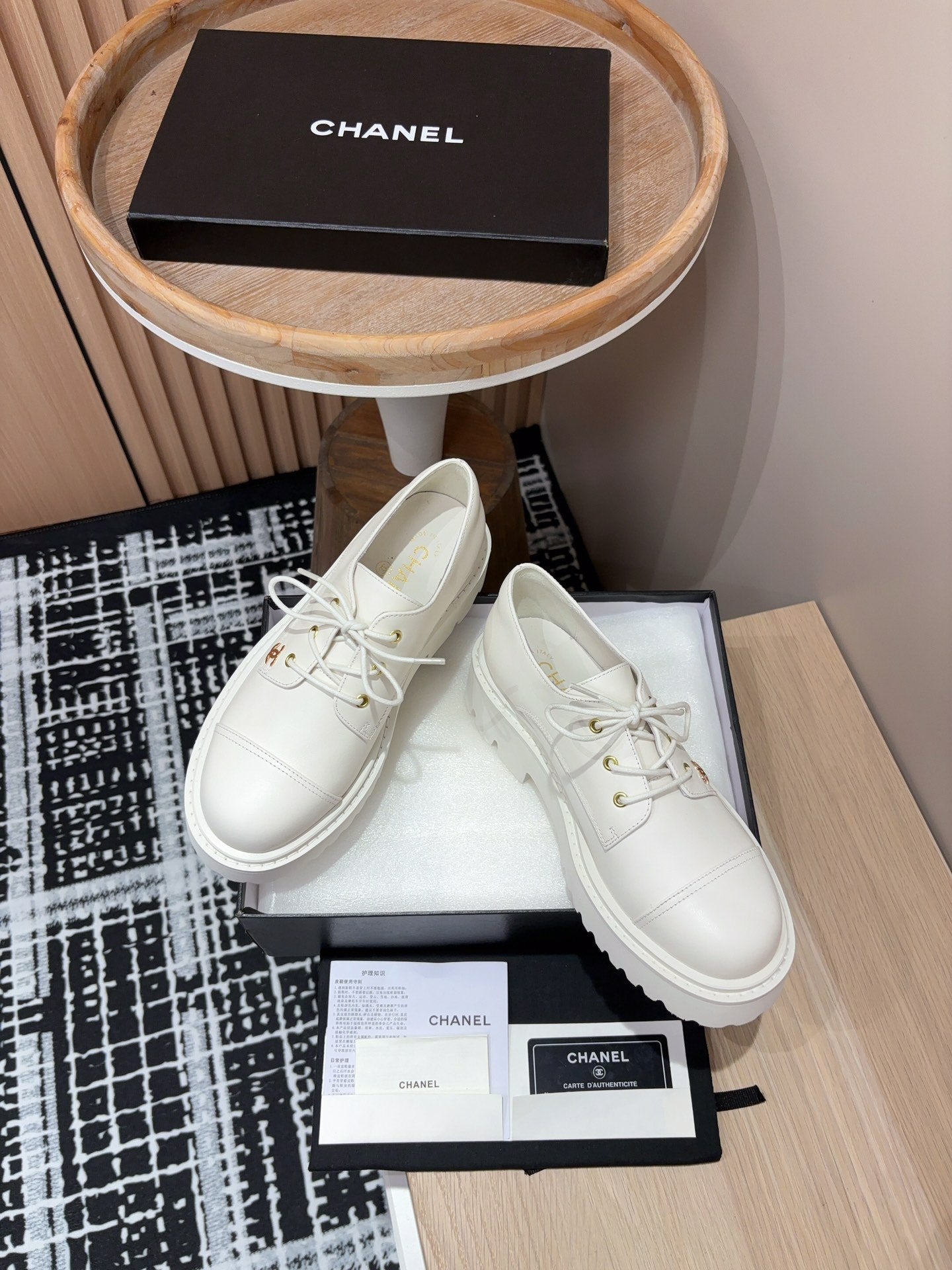 CC OXFORD SHOES IN WHITE CALFSKIN、mysite、Cacoeks