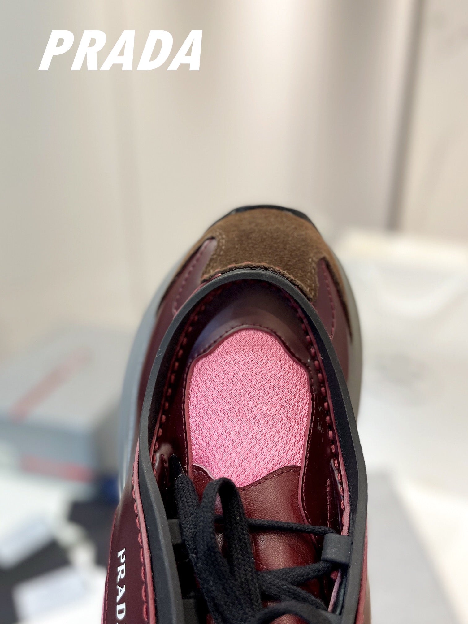 PRA SYSTEME BRUSHED SNEAKERS WINE AND PINK CALFSKIN、mysite、Cacoeks