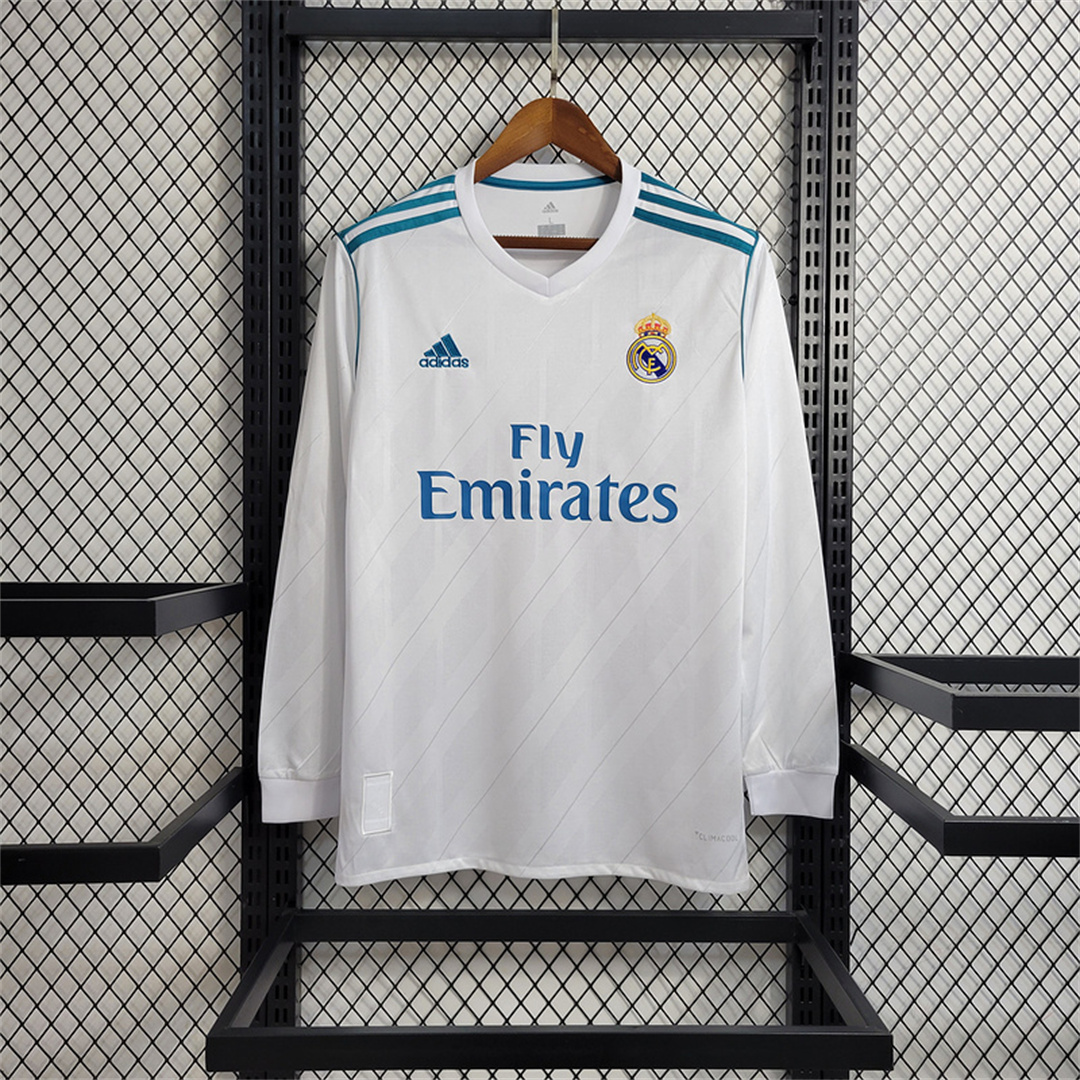 GlobeJersey-Real Madrid Retro 17-18 Home Long Sleeve Shirt