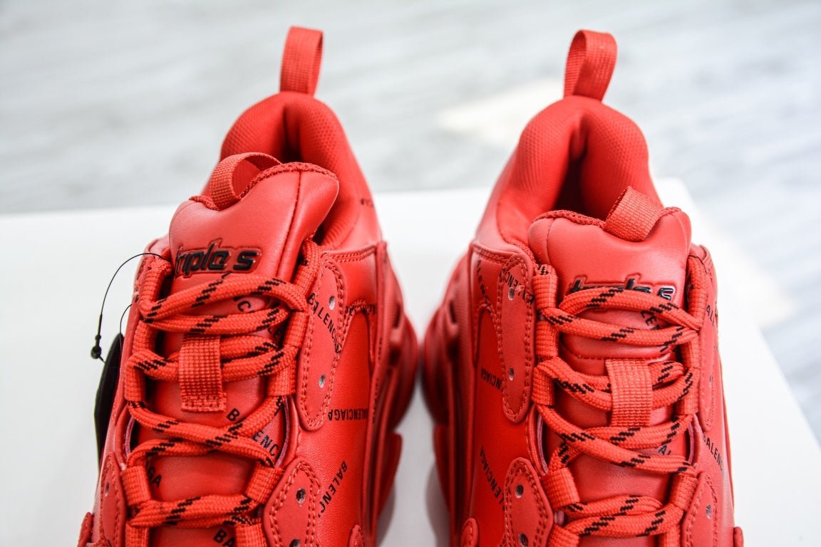 Balenciaga Triple S Sneaker All Over Logo Red、mysite、Cacoeks