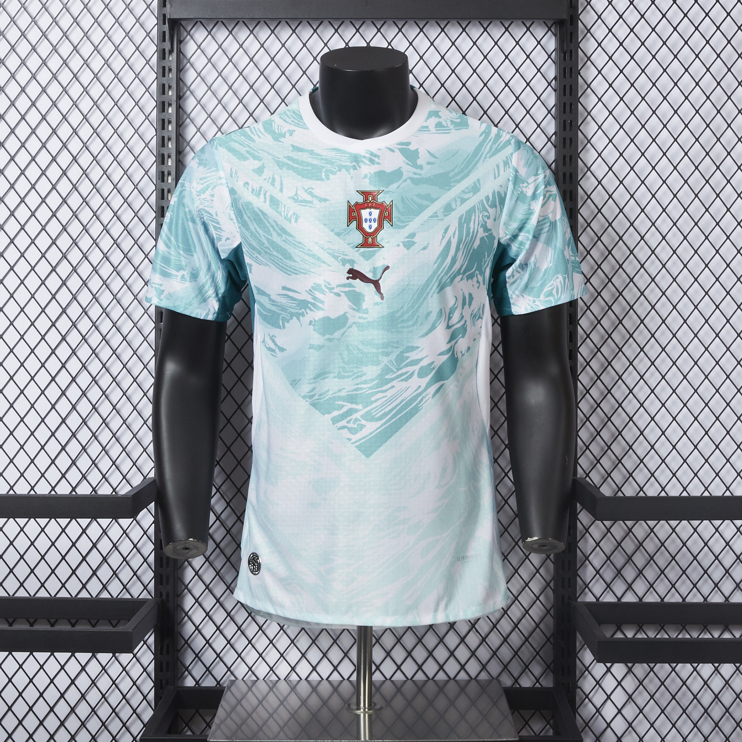 Unitedfootballkit.com | Portugal 2026 Away White And Cyan Jersey - Player Version -Customize Name, Number and Patch | Worldwide Shipping