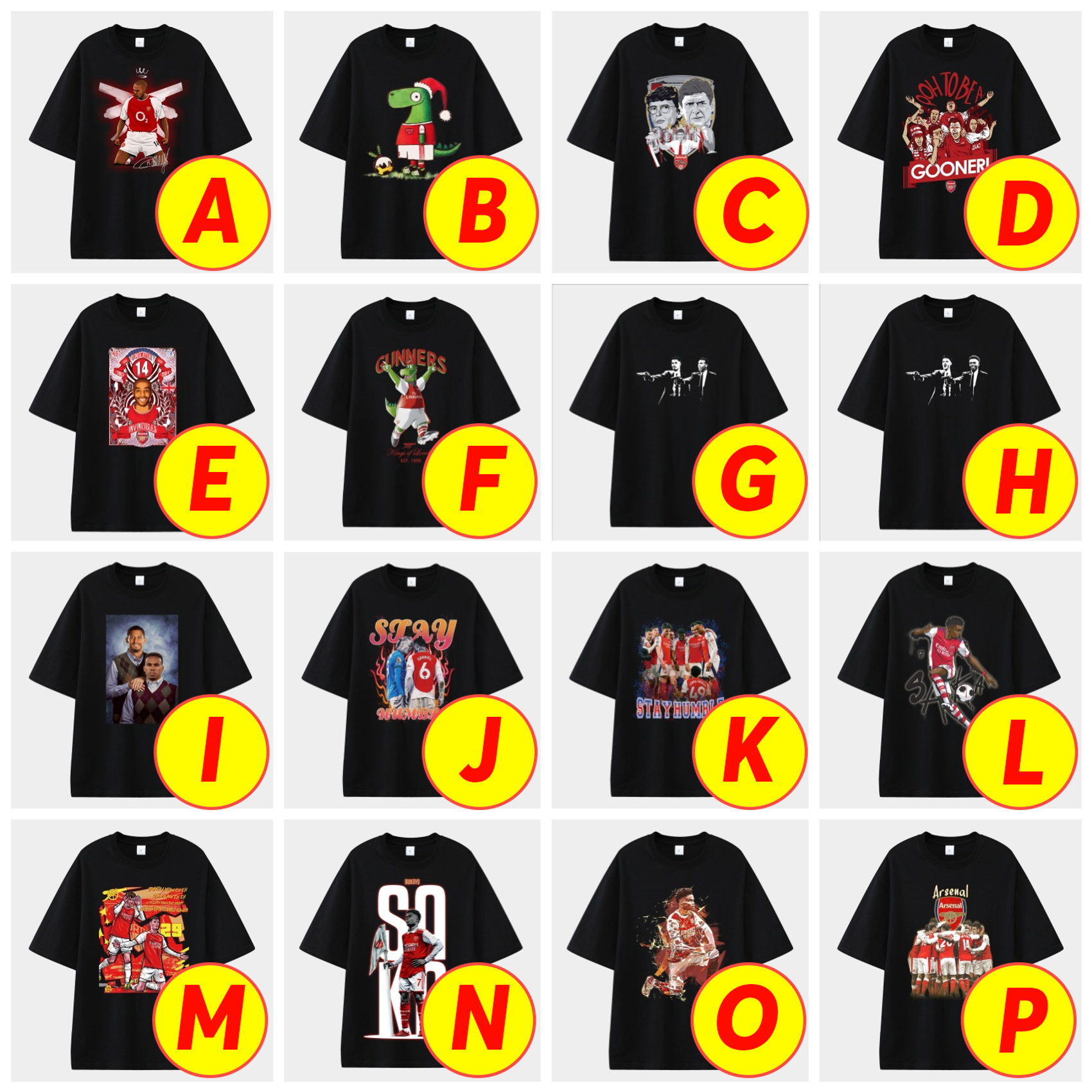 UltraTrikot-Arsenal Henry Wenger Saka Gunners Unisex Pure Cotton T-shirt