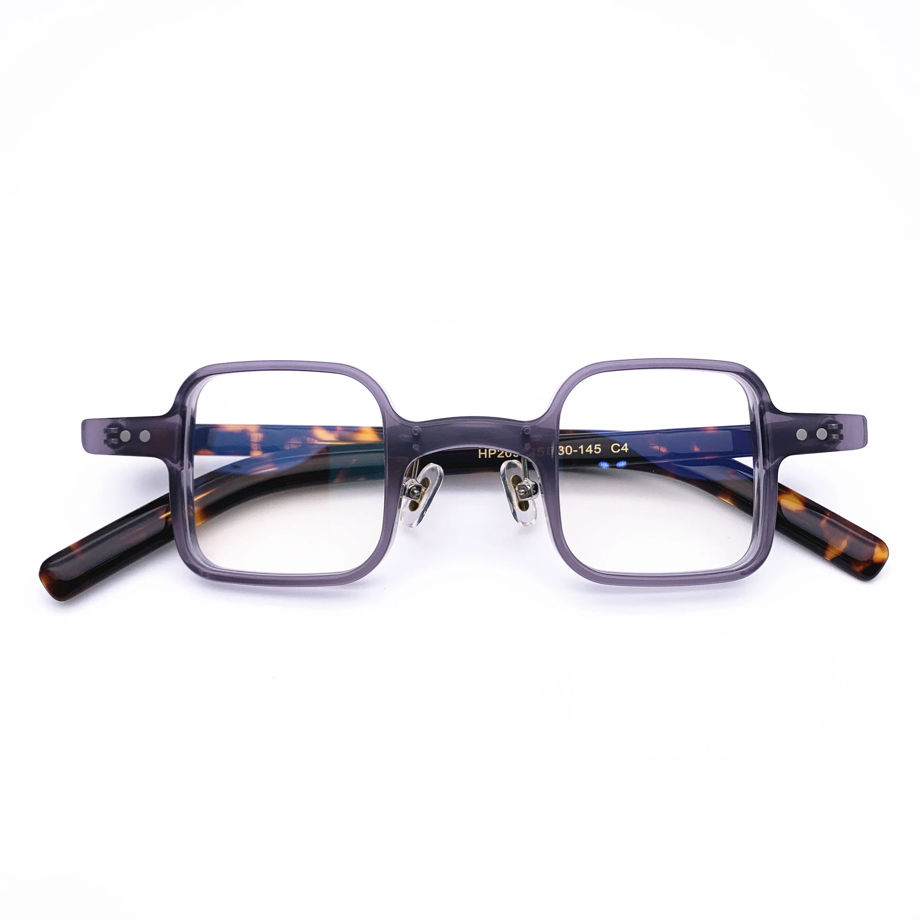 Belight Optical  Fancy Vintage Retro Acetate Small Mini Square Shape Unique Design Spectacle Frame Precription Lens HP209