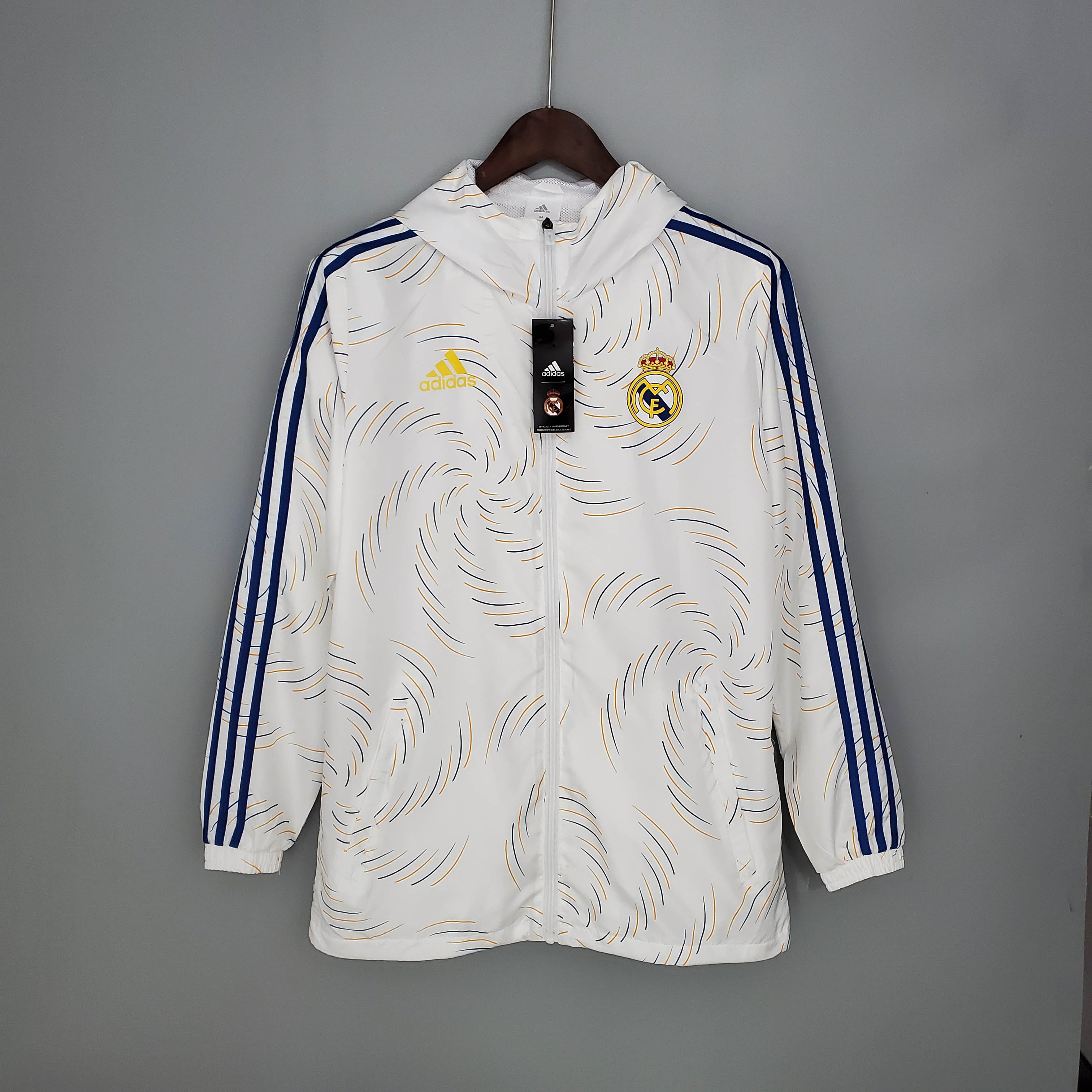 2021/2022 Real Madrid Jersey Windbreaker White(Blue Edge):football jersey mysite: unitedjerseyfootball 邓江浪:football