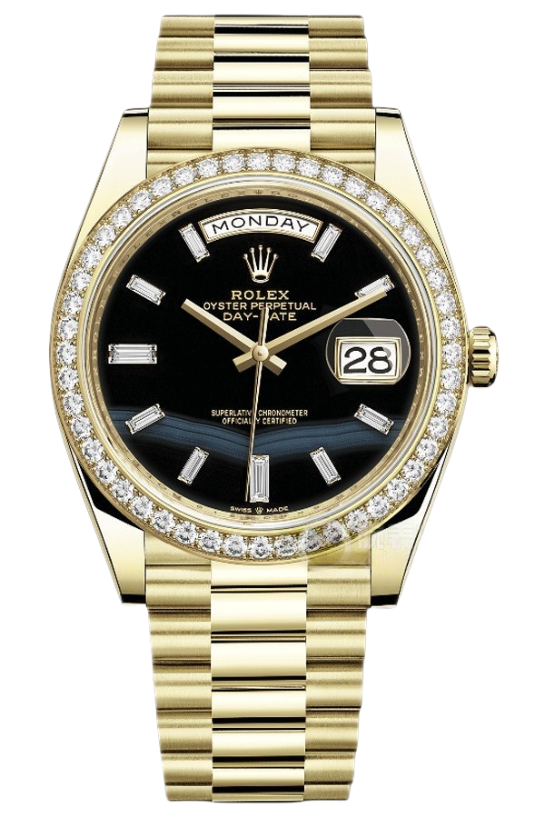 Rolex Day-Date Super Clone Swiss Replica Watch Ref M228348RBR-0039 Black Sugar Dial 3255 Swiss Movement