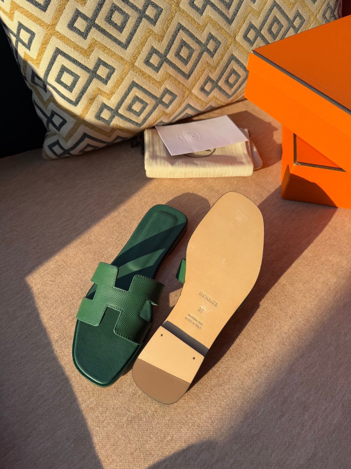 0RAN SANDALS IN HUNTER GREEN CALFSKIN、mysite、Cacoeks