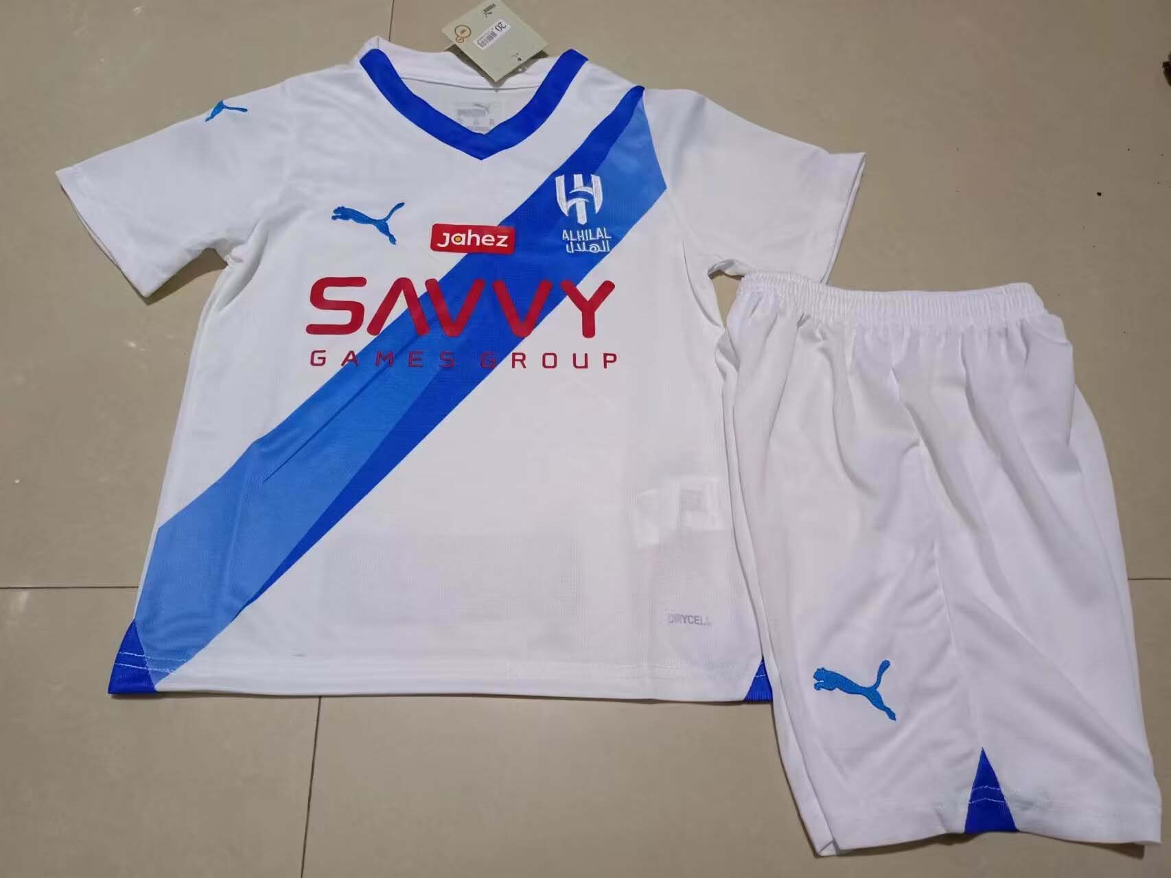 23/24 Al-Hilal Saudi Away Football Shirt Kids Size Suit-mysite Custom Football Kit- Nextkits