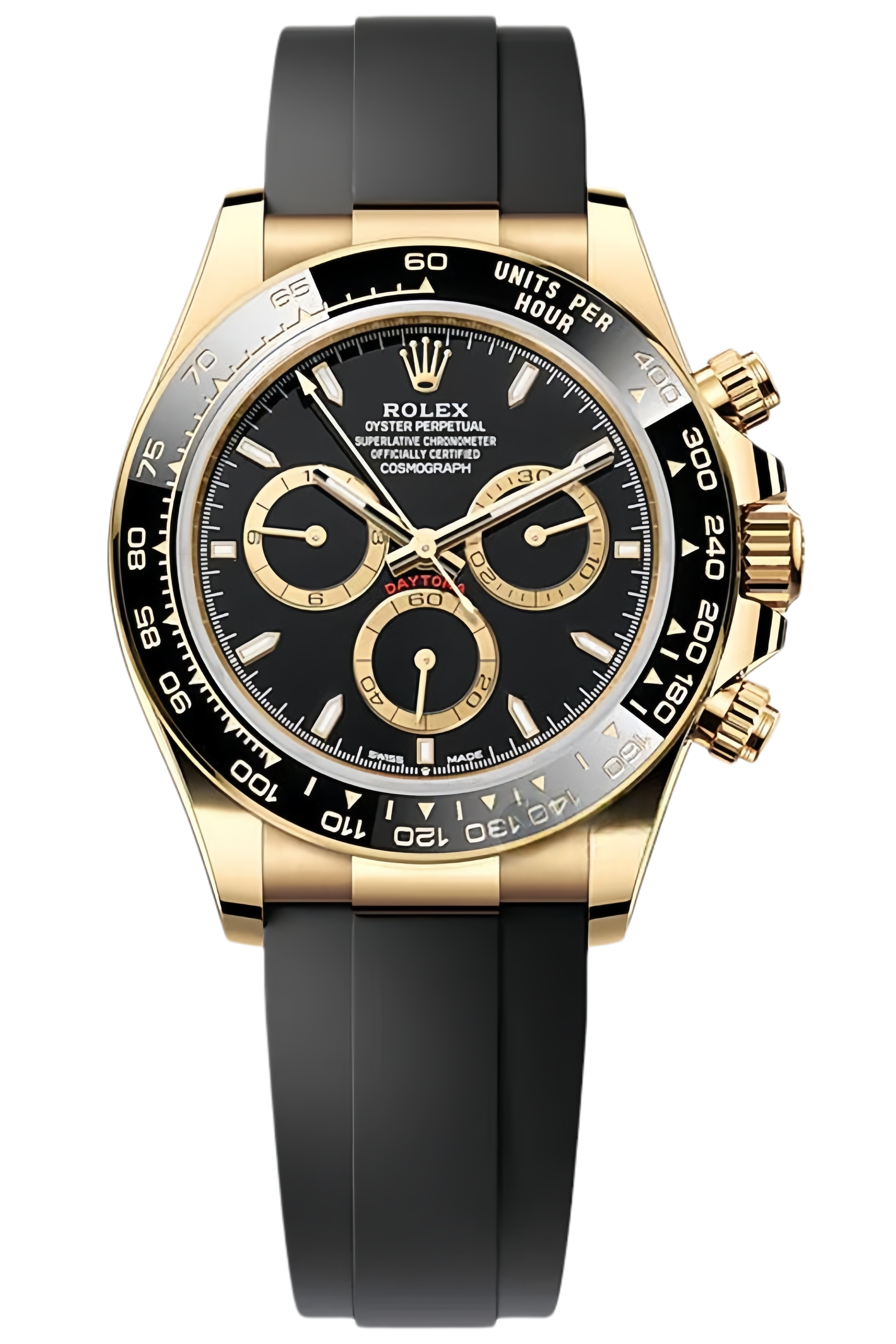Rolex Daytona M126518LN-0008 Super Clone – Black Dial & Yellow Gold with Oysterflex