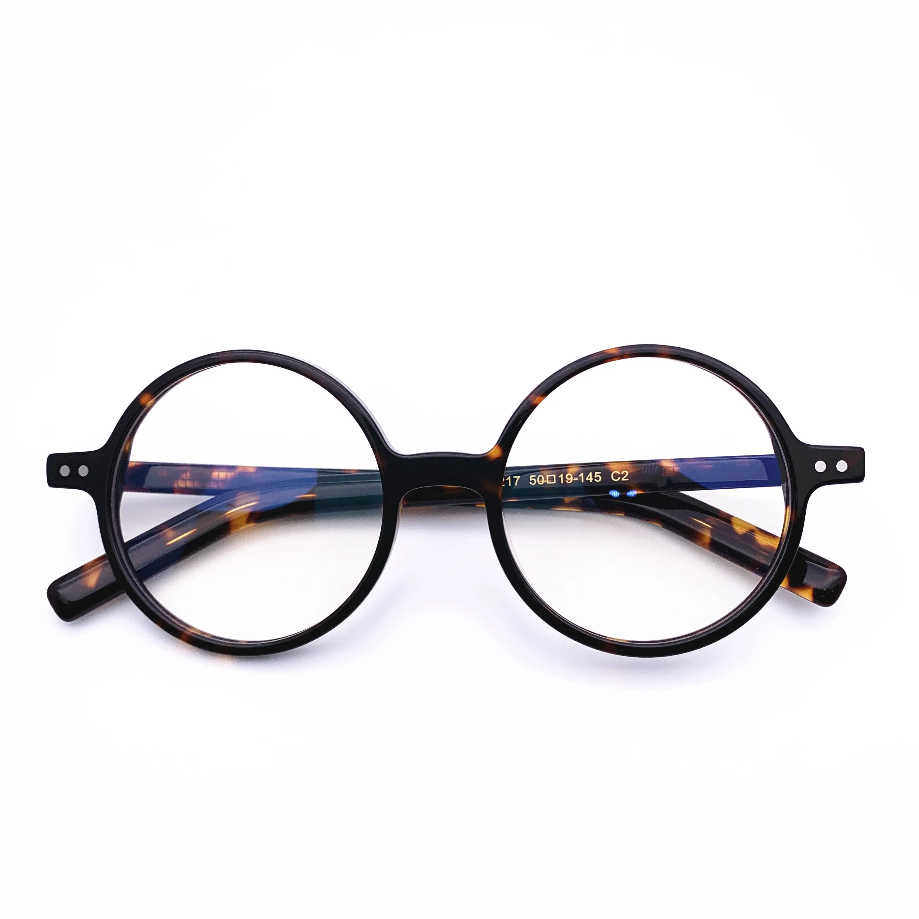 Belight Optical  Fancy Vintage Retro Acetate Big Round Shape Transparent Grey Design Spectacle Frame Precription Lens HP217