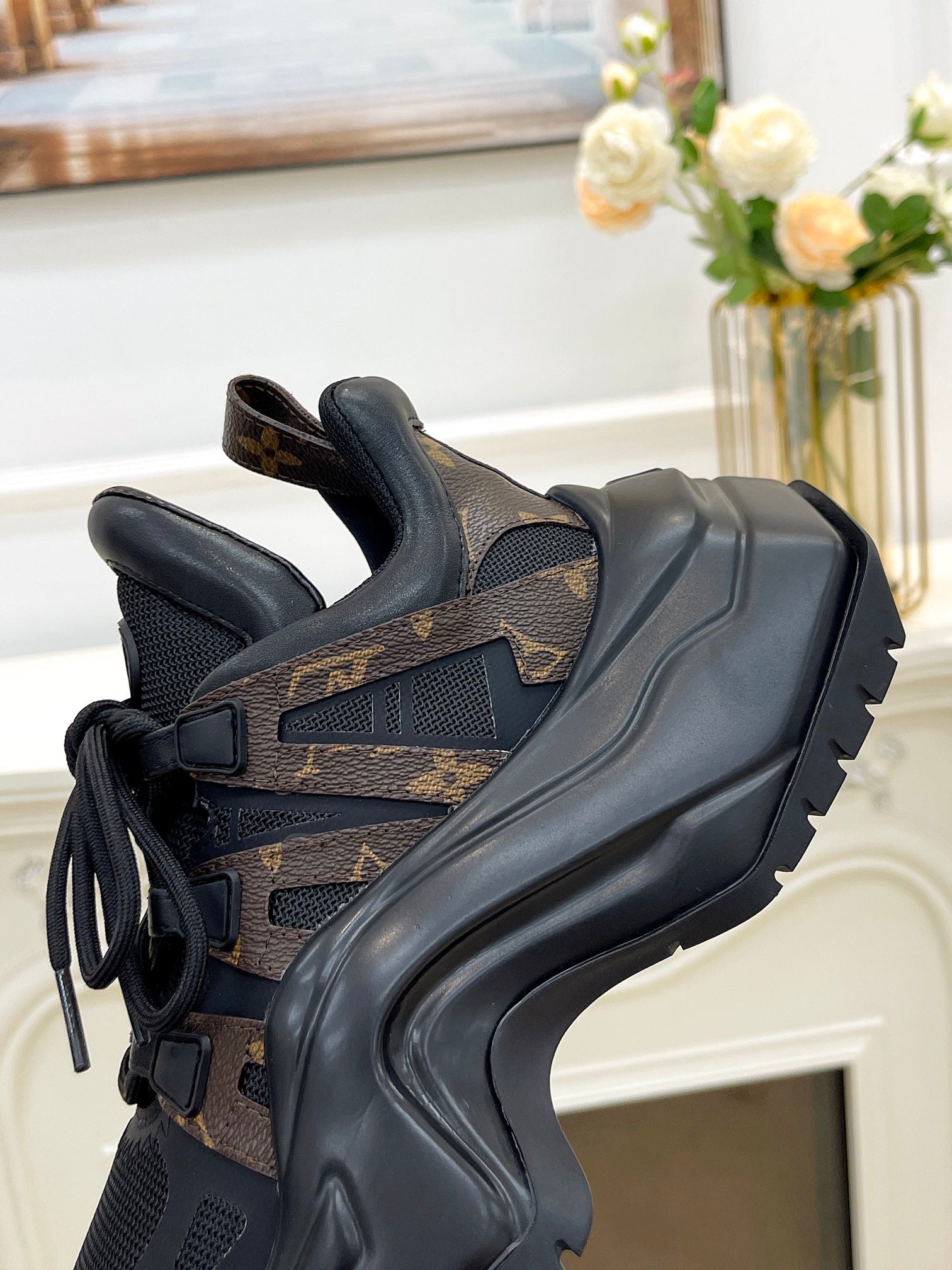 LV ARCHLIGHT 2.0 PLATFORM SNEAKER IN BLACK MIX CHOCOLATE BROWN MIX OF MATERIALS、mysite、Cacoeks