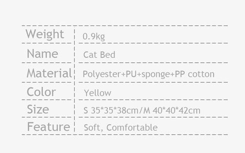 Cat Bed Yellow Pineapple Shape House Soft Plush Cat Cave Nest