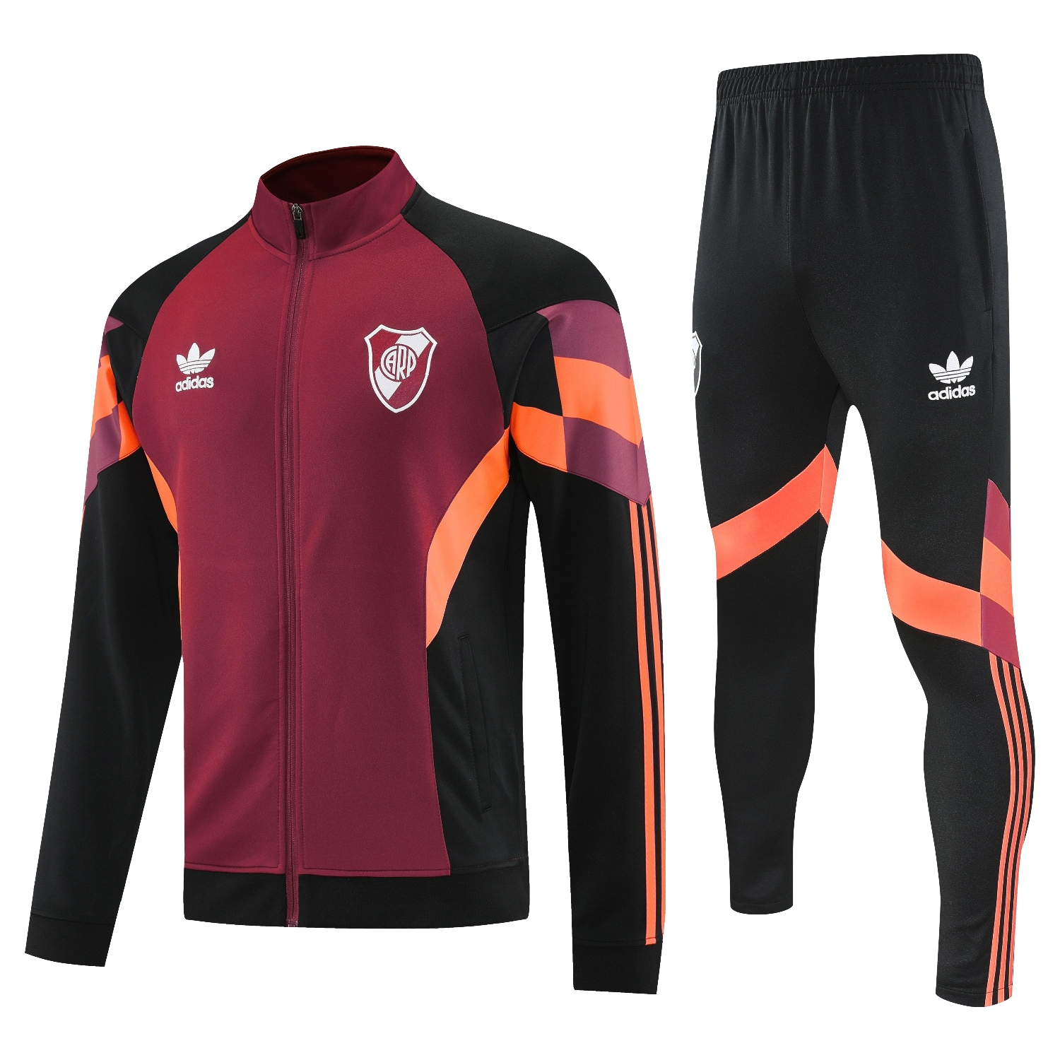 UltraTrikot-River Plate 25-26 Terrace Jacket Training Tracksuit - Deep Red Jackets & Black Pants