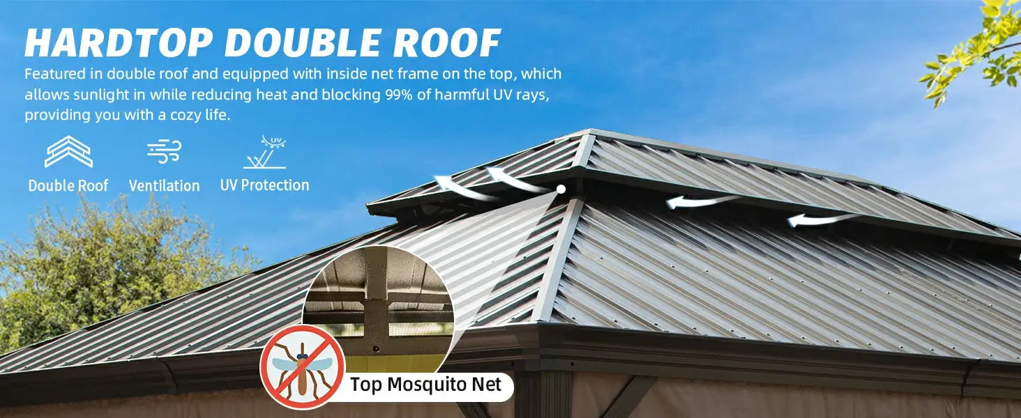 Domi Outdoor Living hardtop gazebo brown