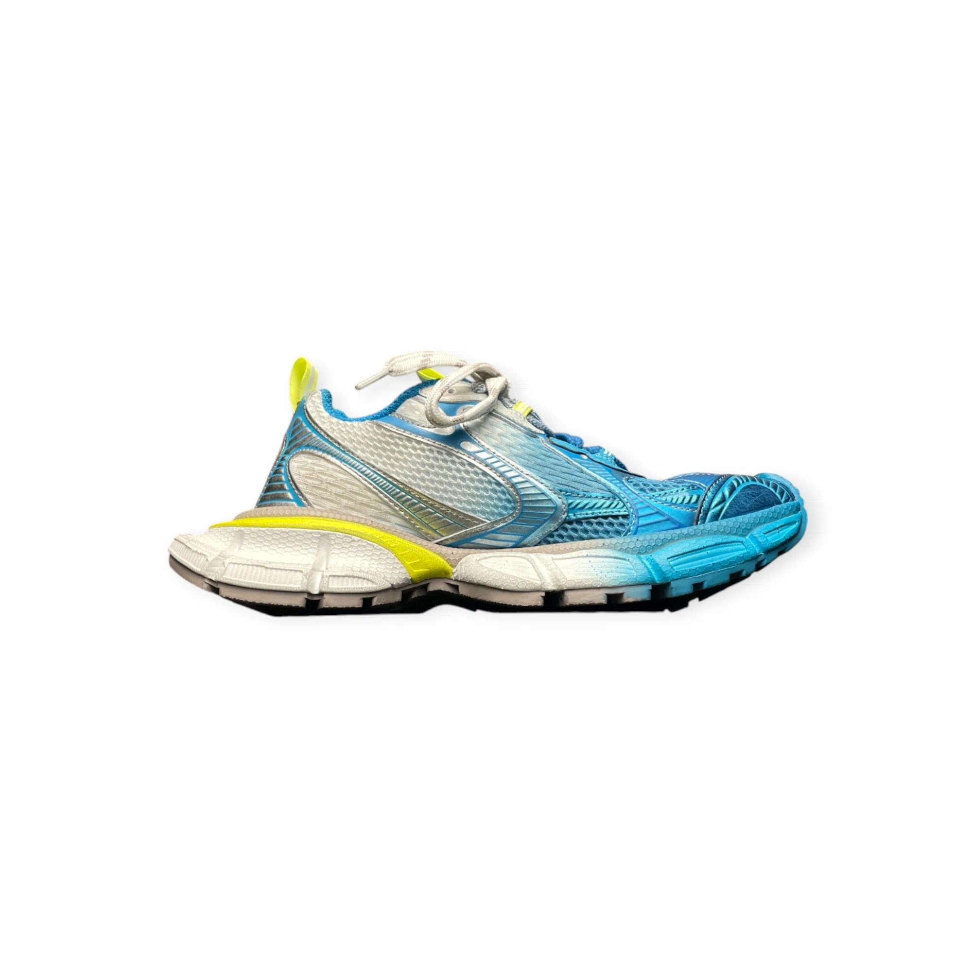 Balenciaga 3XL Toe Spray Sneaker in White Blue Yellow、mysite、Cacoeks