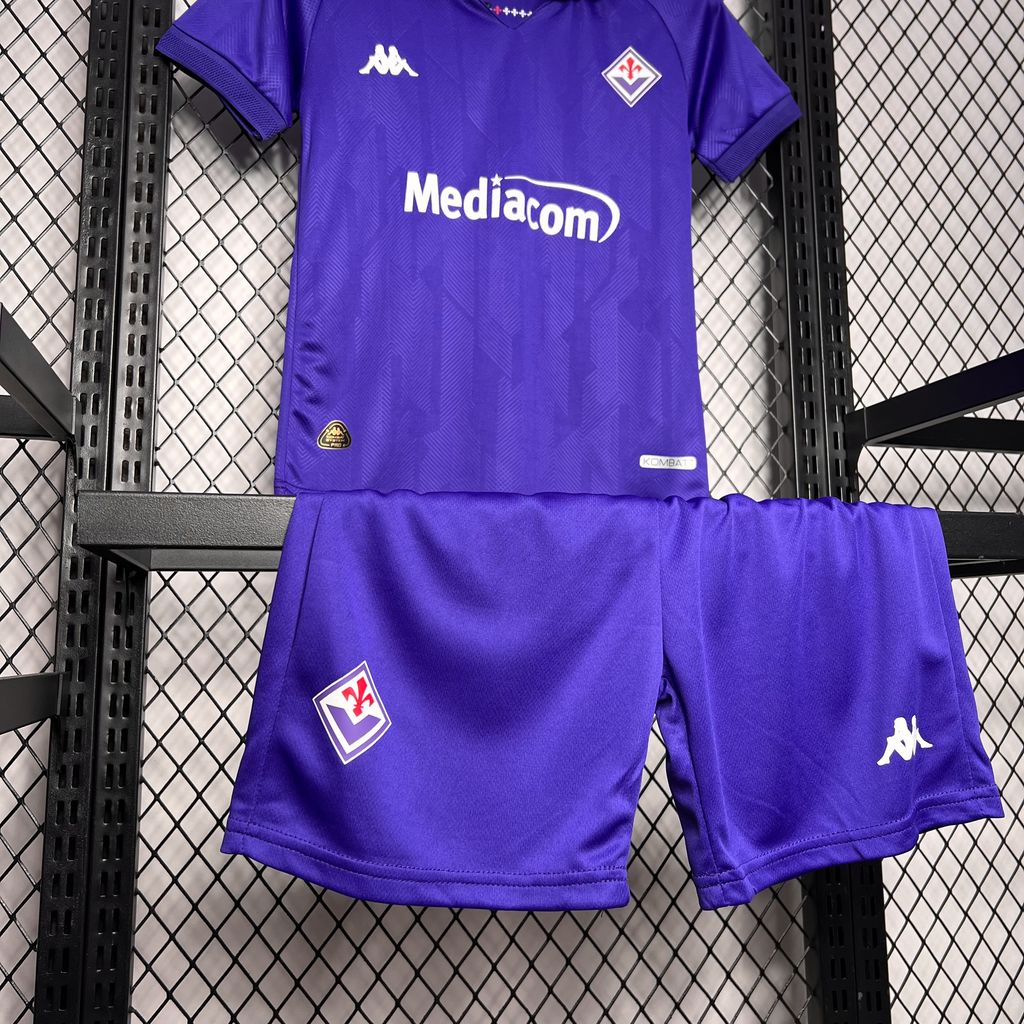 Higojerseys-Fiorentina 24-25 Home Stadium Kids Kit