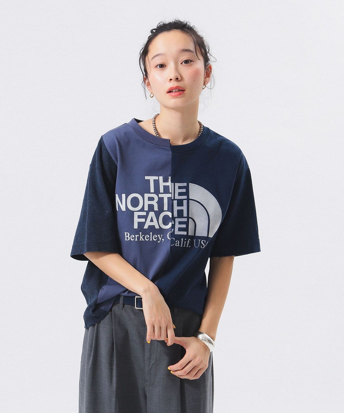 BEAMS x THE NORTH FACE PURPLE LABEL Asymmetric Logo T-shirt 25SS