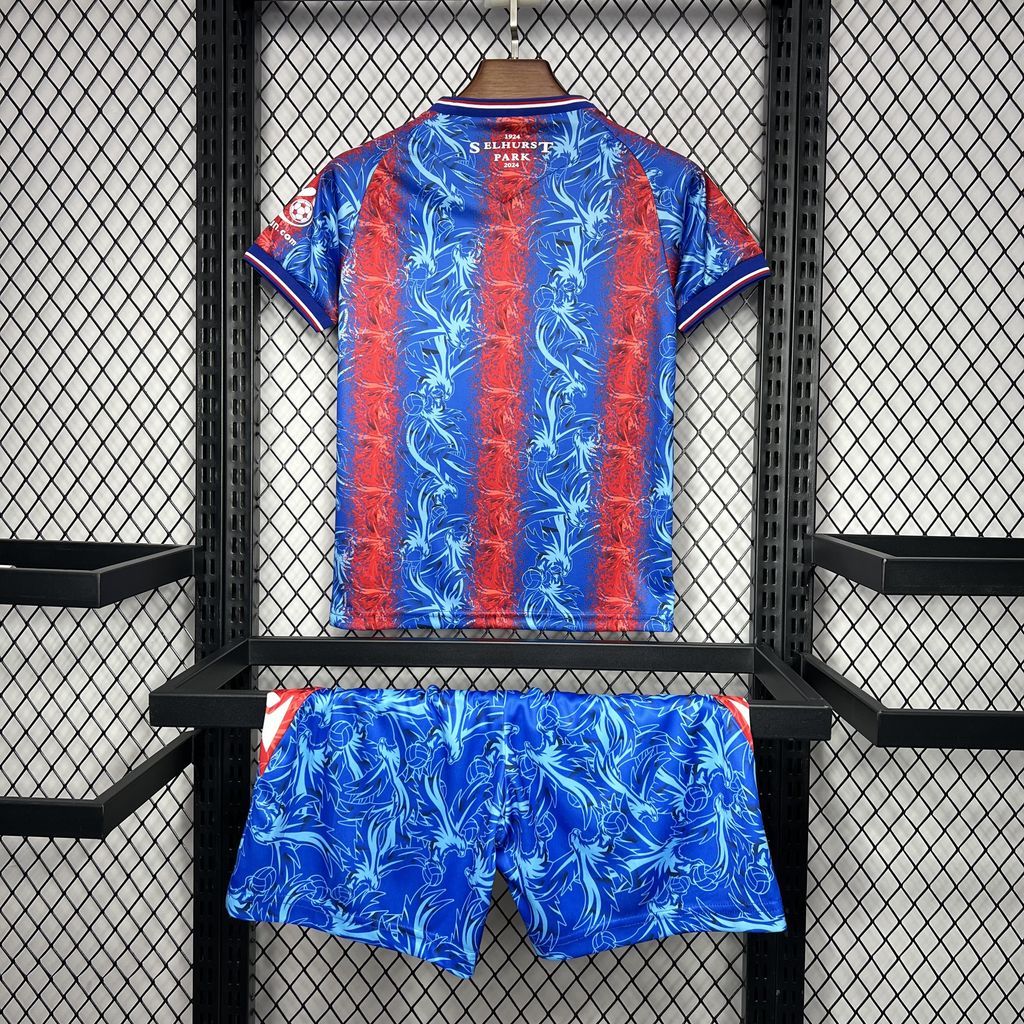 Higojerseys-Crystal Palace 24-25 Home Stadium Kids Kit