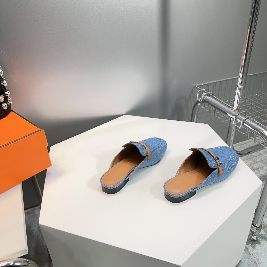 Lena Mule Blue Denim、mysite、Cacoeks