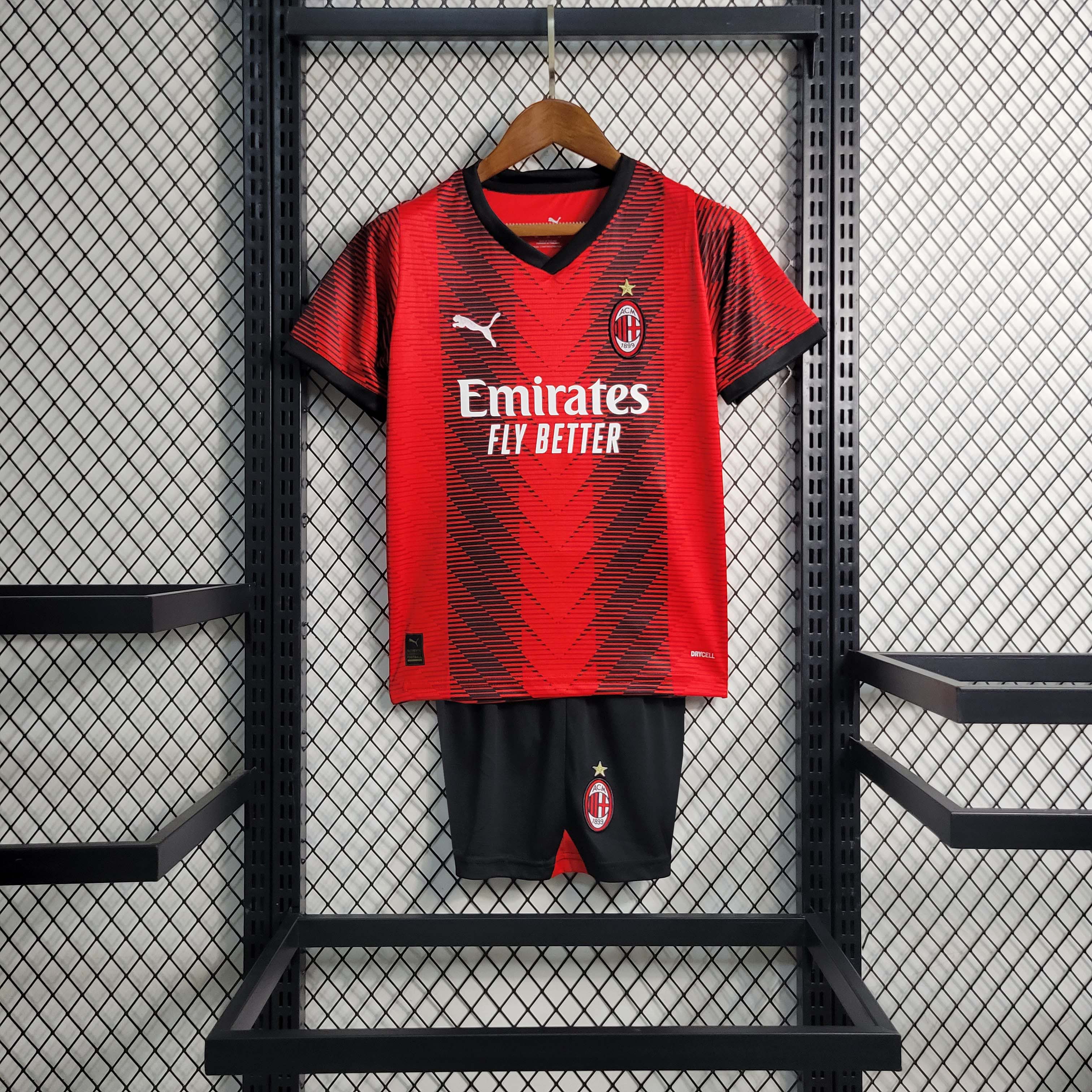 Kids Size 2023/2024 AC Milan Soccer Jersey Home 1:1 Thai Quality:football jersey mysite: unitedjerseyfootball 邓江浪:football