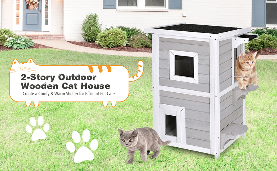 Outdoor Cat House Wooden