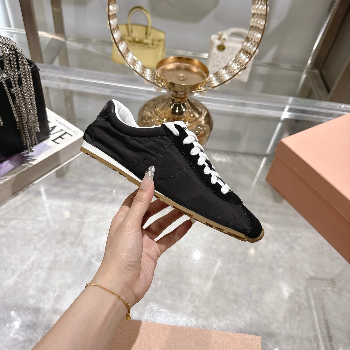 PLUME NAPPA SNEAKERS IN BLACK SUEDE AND CANVAS、mysite、Cacoeks