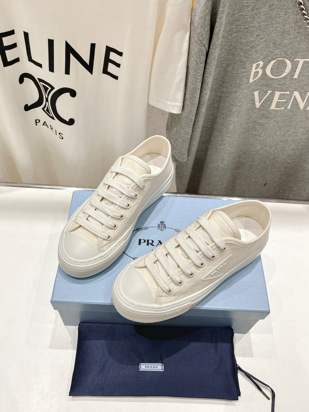 PRA PRINTED COTTON SNEAKERS WHITE CANVAS、mysite、Cacoeks