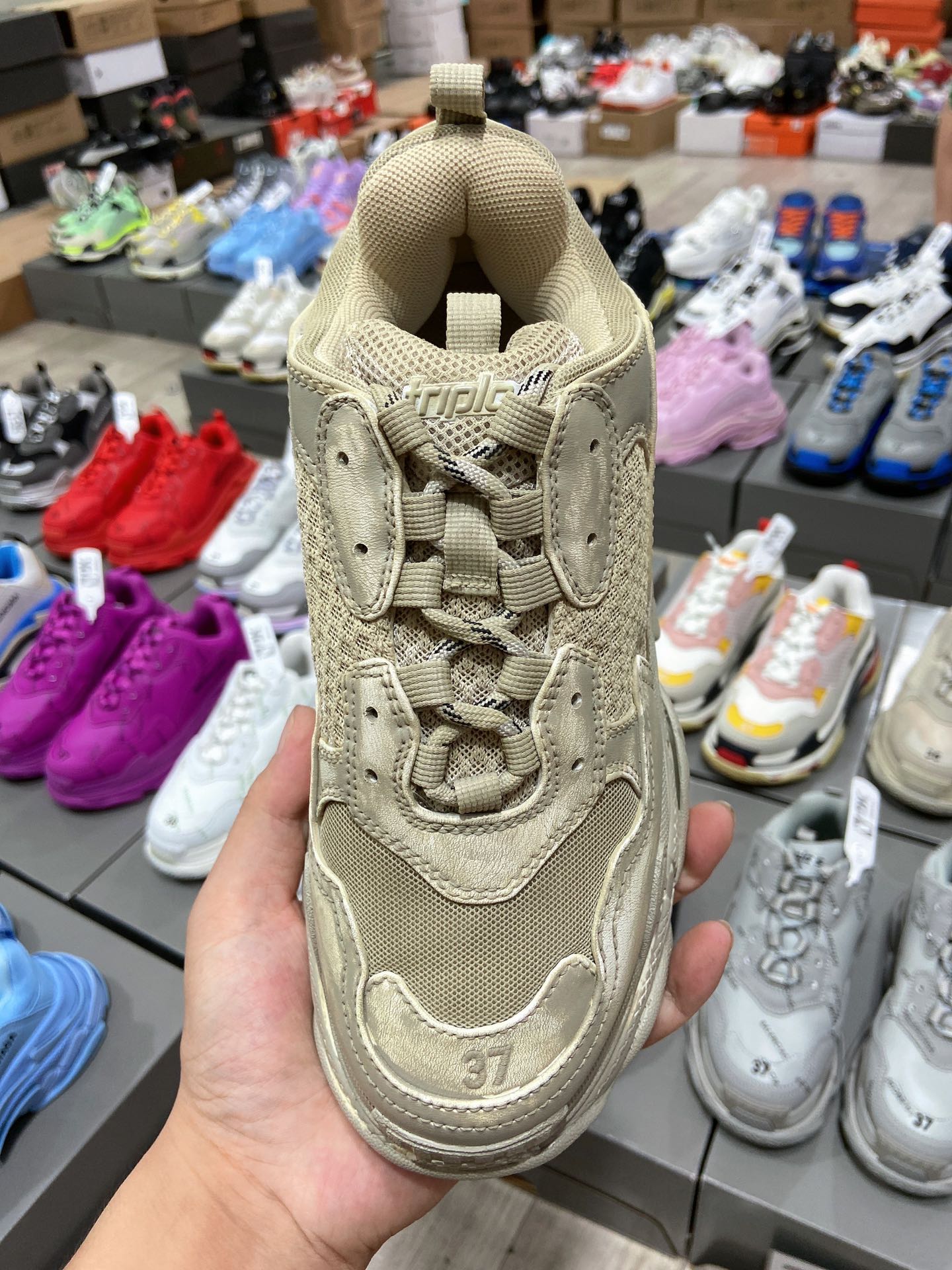Balenciaga Triple S Sneaker in Faded Beige、mysite、Cacoeks