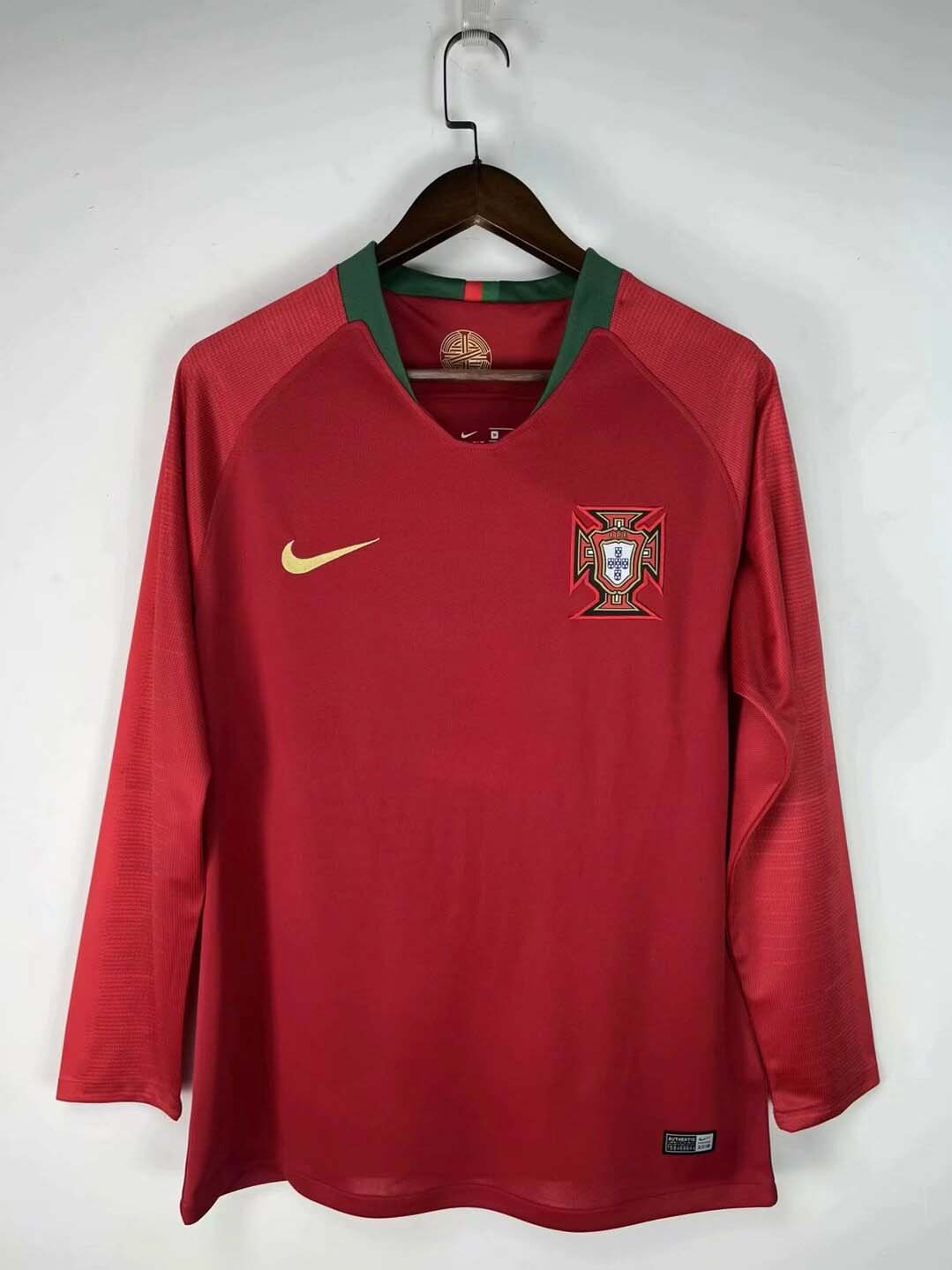 2018 Retro Long Sleeve Portugal Home Football Shirt-mysite Custom Football Kit- Nextkits