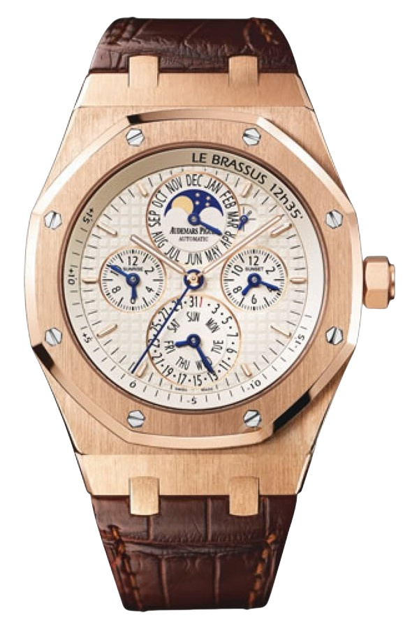 Audemars Piguet Royal Oak 26603OR.OO.D092CR.01 Super Clone Watch – 41mm Rose Gold Blue Dial Leather Strap Replica